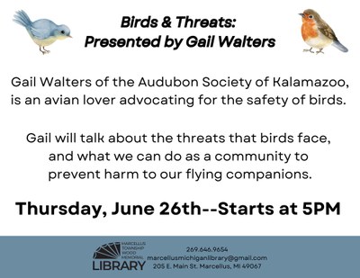 Birds & Threats: Presented by Gail Walters Birds & Threats: Presented by Gail Walters