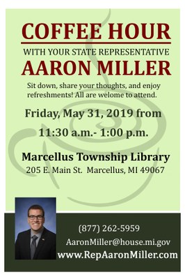 Coffee Hour with Your State Representative Aaron Miller