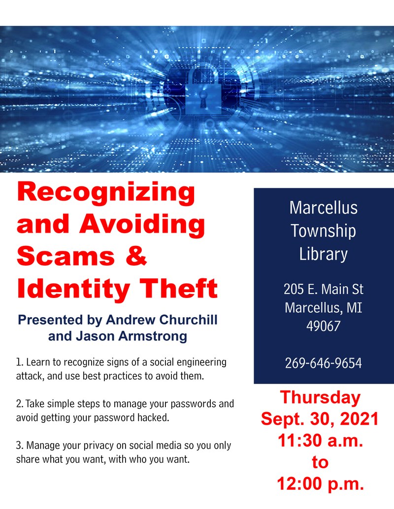 Recognizing and Avoiding Scams & Identity Theft