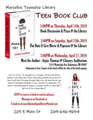 Teen Book Club: The Hate U Give Teen Book Club: The Hate U Give