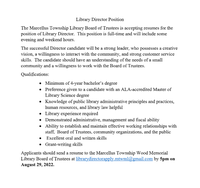 Library Director Position