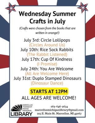 Wednesday Summer Crafts in July