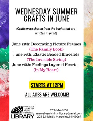 Wednesday Summer Crafts in June