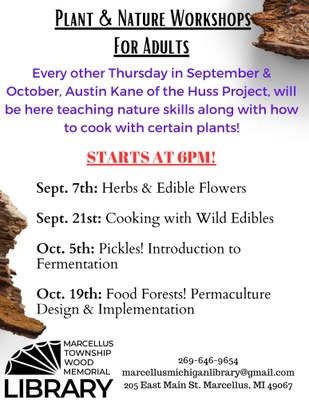 Plant & Nature Workshops for Adults Plant & Nature Workshops for Adults