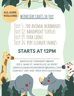 Wednesday Crafts in July Wednesday Crafts in July